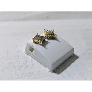 Brand New 14k Gold Filled Brass VVS Cz Screw Back Earrings (Unisex)